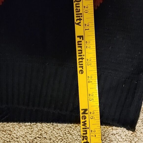 Vintage Gitano mens large grey diamond pattern sweater leather patch western y2k - Picture 9 of 16